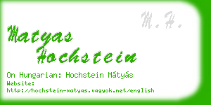 matyas hochstein business card